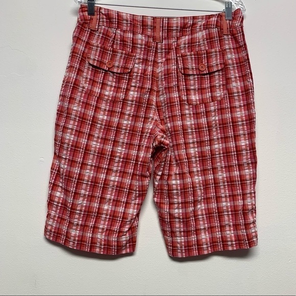 French Cuff Size 6 Pink/White/Red Women's Golf Bermuda Plaid Shorts - Picture 2 of 9